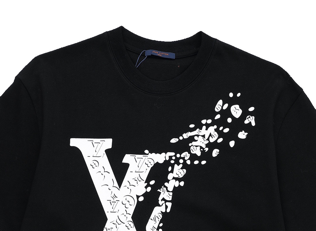 Louis Vuitton Men's Black Cotton Logo T-Shirt, Short Sleeve, S-XL 4 i1715780772 1302 0
