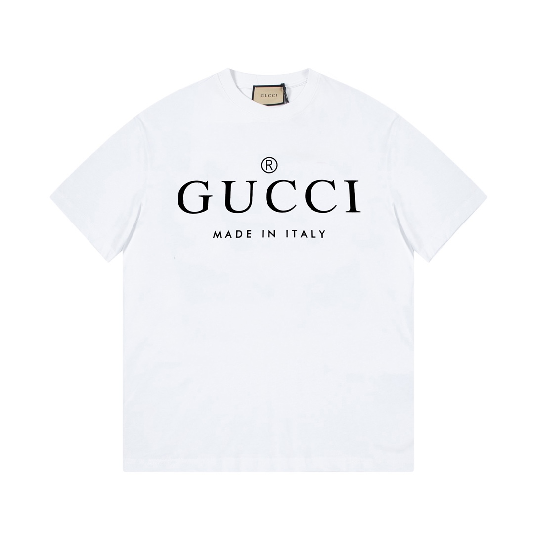 Fashion
 Gucci Clothing T-Shirt Black White Unisex Spring/Summer Collection Short Sleeve