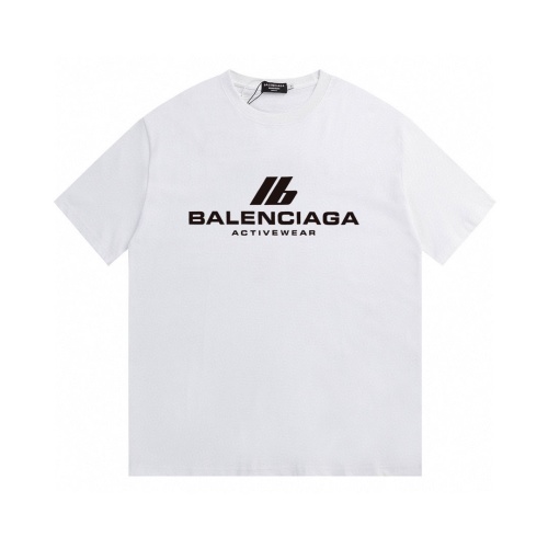 Balenciaga Activewear قطن تي شيرت رجالي/نسائي، أبيض وأسود 1 Balenciaga Activewear قطن تي شيرت رجالي/نسائي، أبيض وأسود