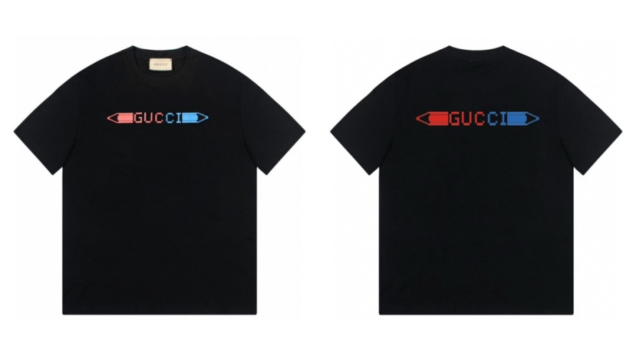 تي شيرت Gucci الجديد بطبعة أقلام ملونة على الجهتين 1 تي شيرت Gucci الجديد بطبعة أقلام ملونة على الجهتين