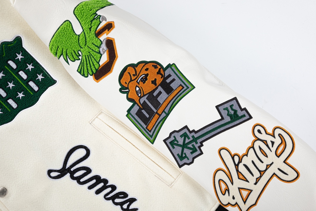 Off-White Heavy Work Embroidered Baseball Suit in Black, Size SM-L-XL – $552 - 图片 8