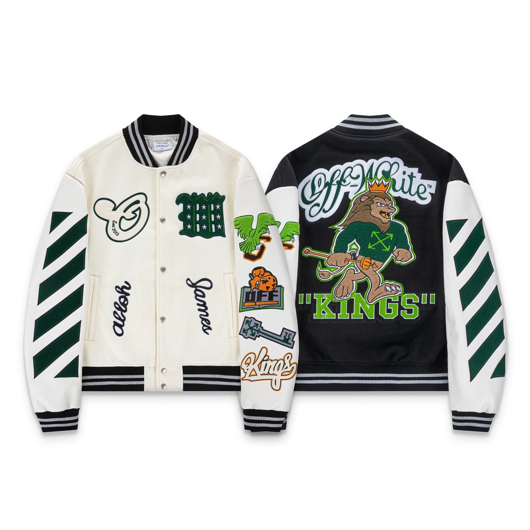 Off-White Heavy Work Embroidered Baseball Suit in Black, Size SM-L-XL – $552