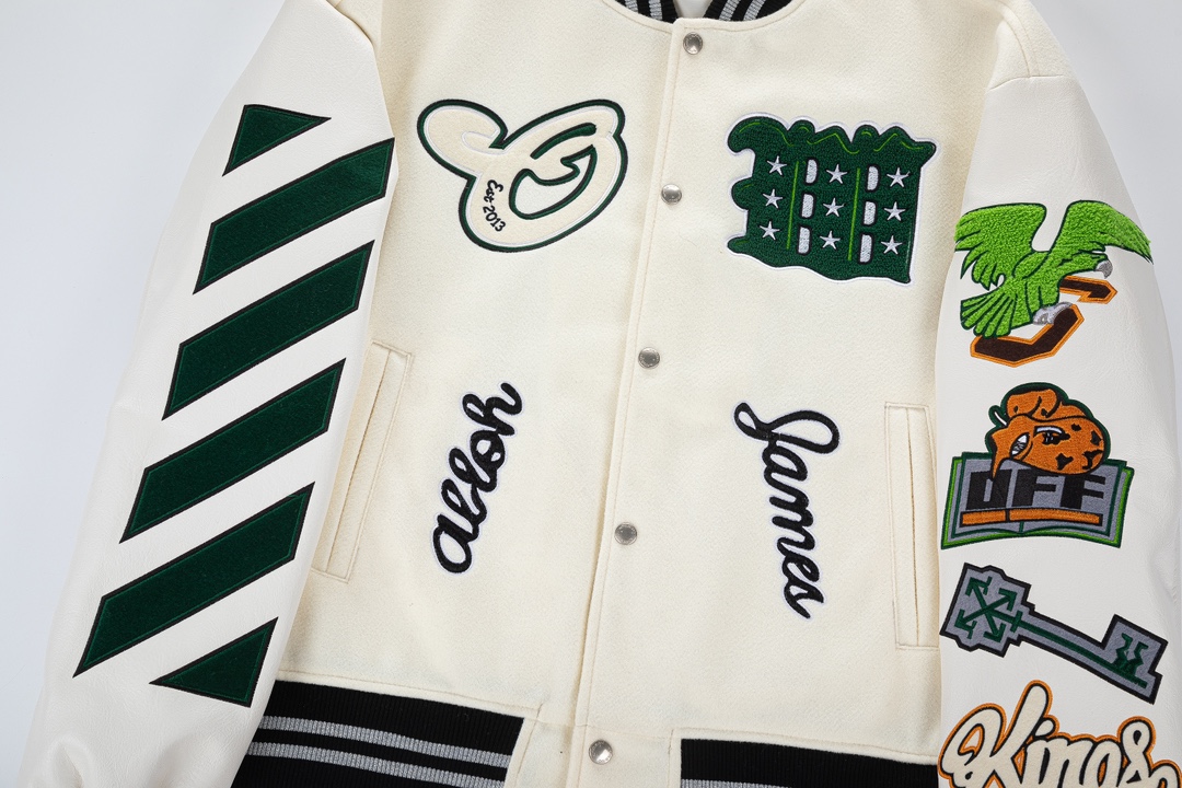 Off-White Heavy Work Embroidered Baseball Suit in Black, Size SM-L-XL – $552 - 图片 7