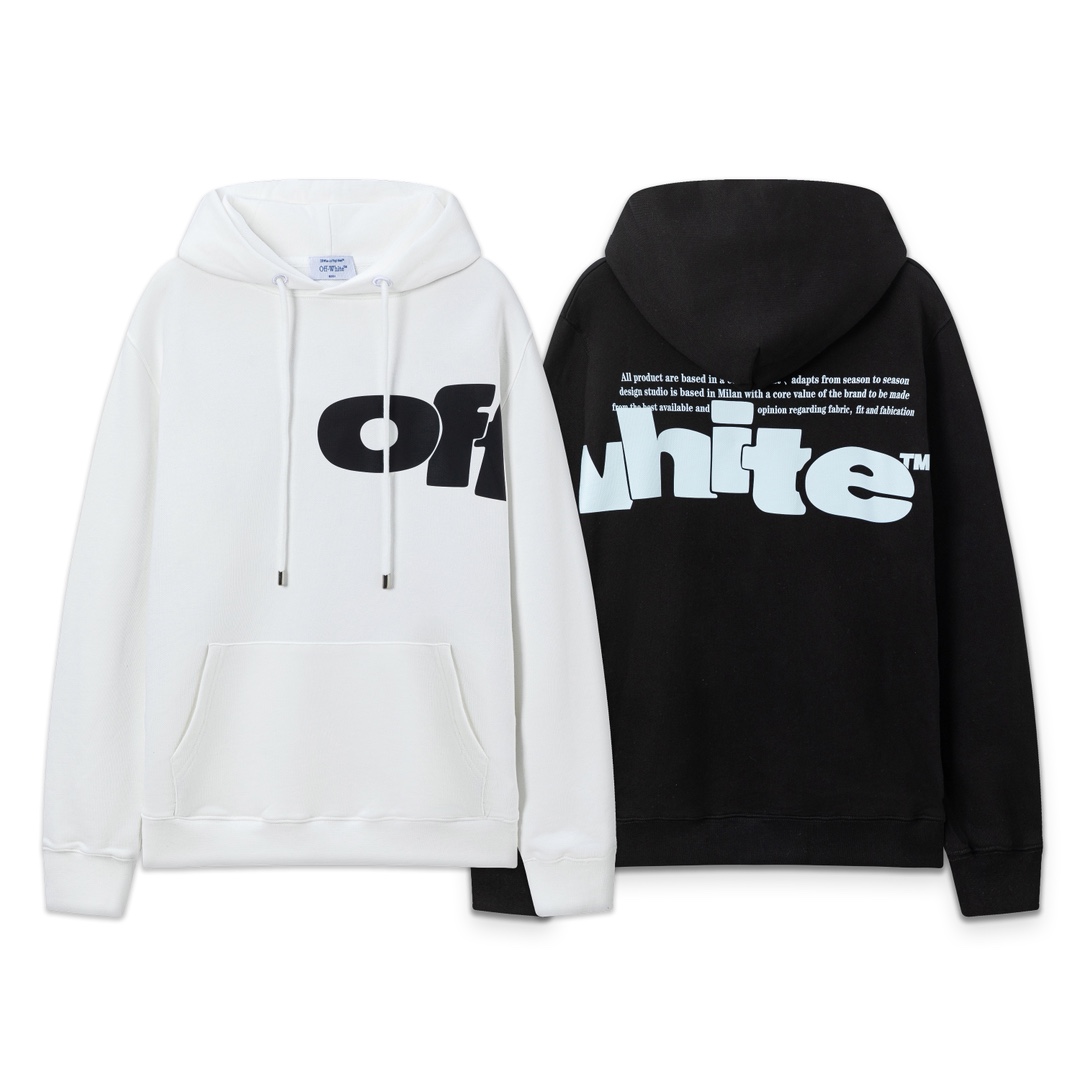9096#P113, off white 25ss nuevo sudadera con capucha de corte holgado con letras Colores: negro, blanco Tallas: S M L XL