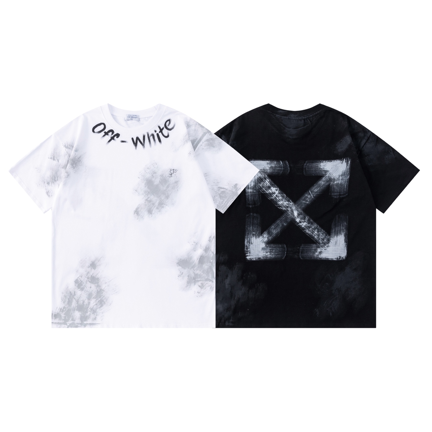 9269#P65. Camiseta de manga corta holgada nueva de off white. Colores: negro, blanco. Tallas: S M L XL