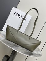 Loewe Puzzle Bags Handbags Green Khaki Cowhide Cropped