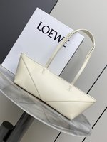 Loewe Puzzle Bags Handbags White Cowhide Cropped