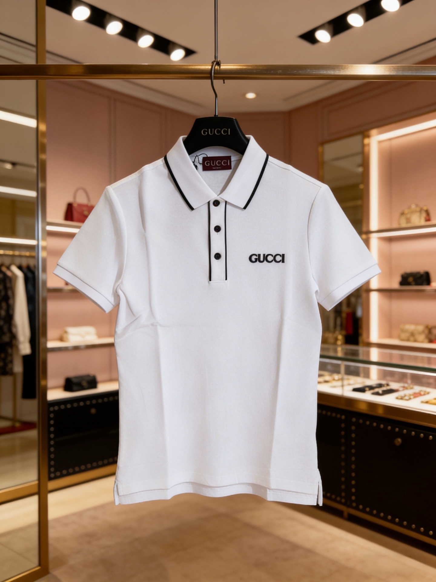 Gucci Gucci 翻领+撞色细边设计，百搭不挑人