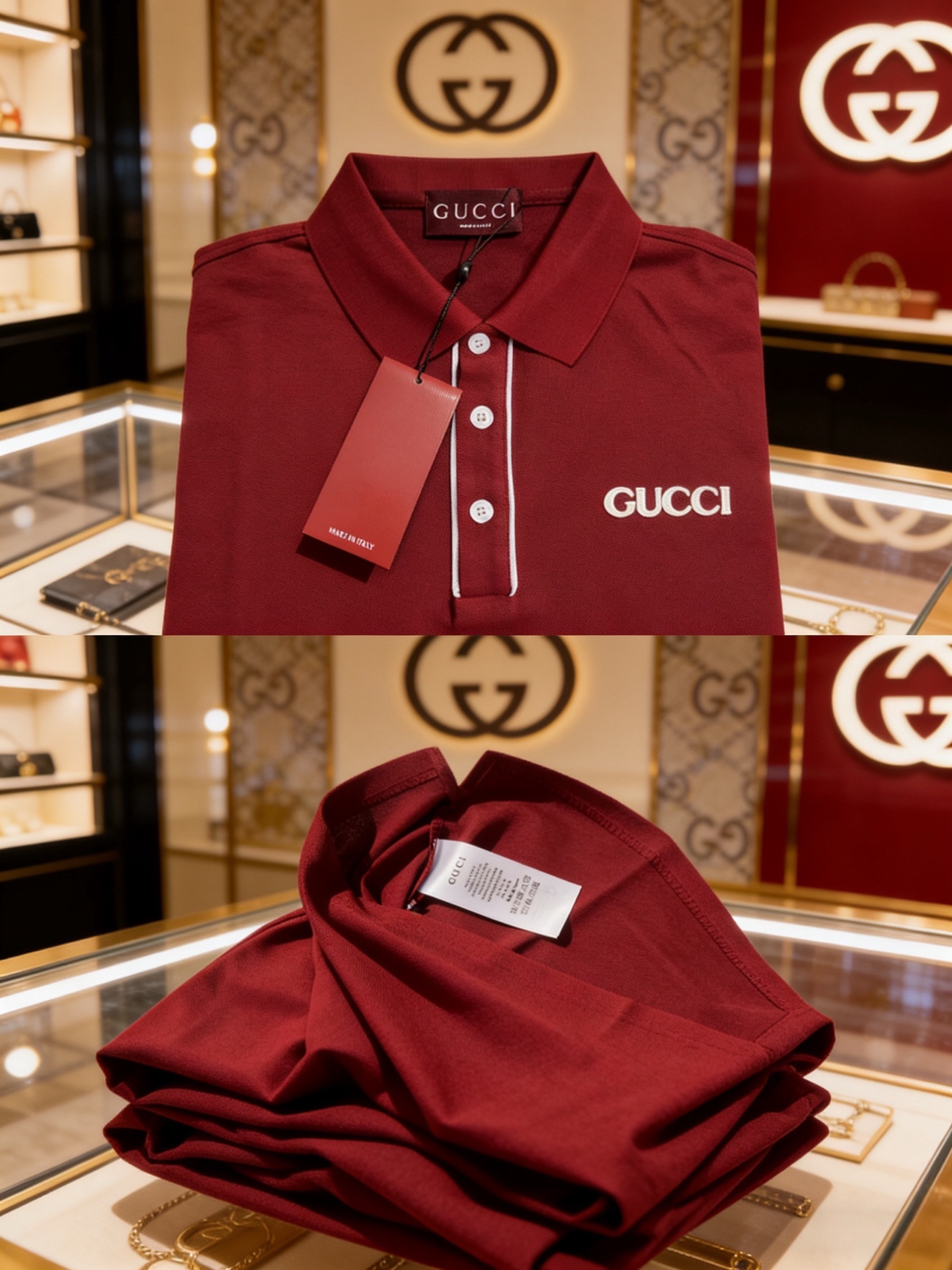 Gucci Gucci 翻领+撞色细边设计，百搭不挑人