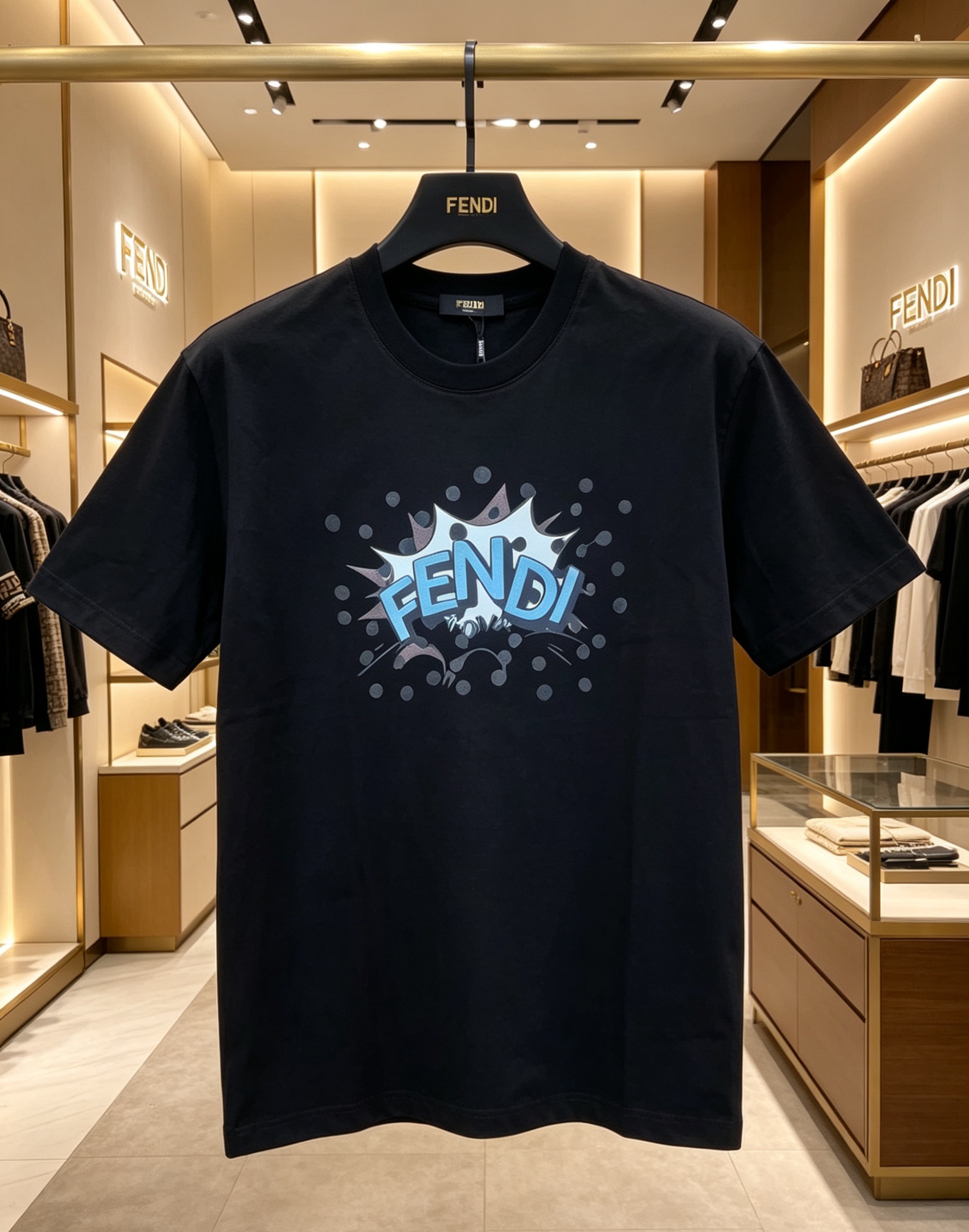 Fendi Fendi 2025春夏新款 唐老鸭印花圆领短袖tee