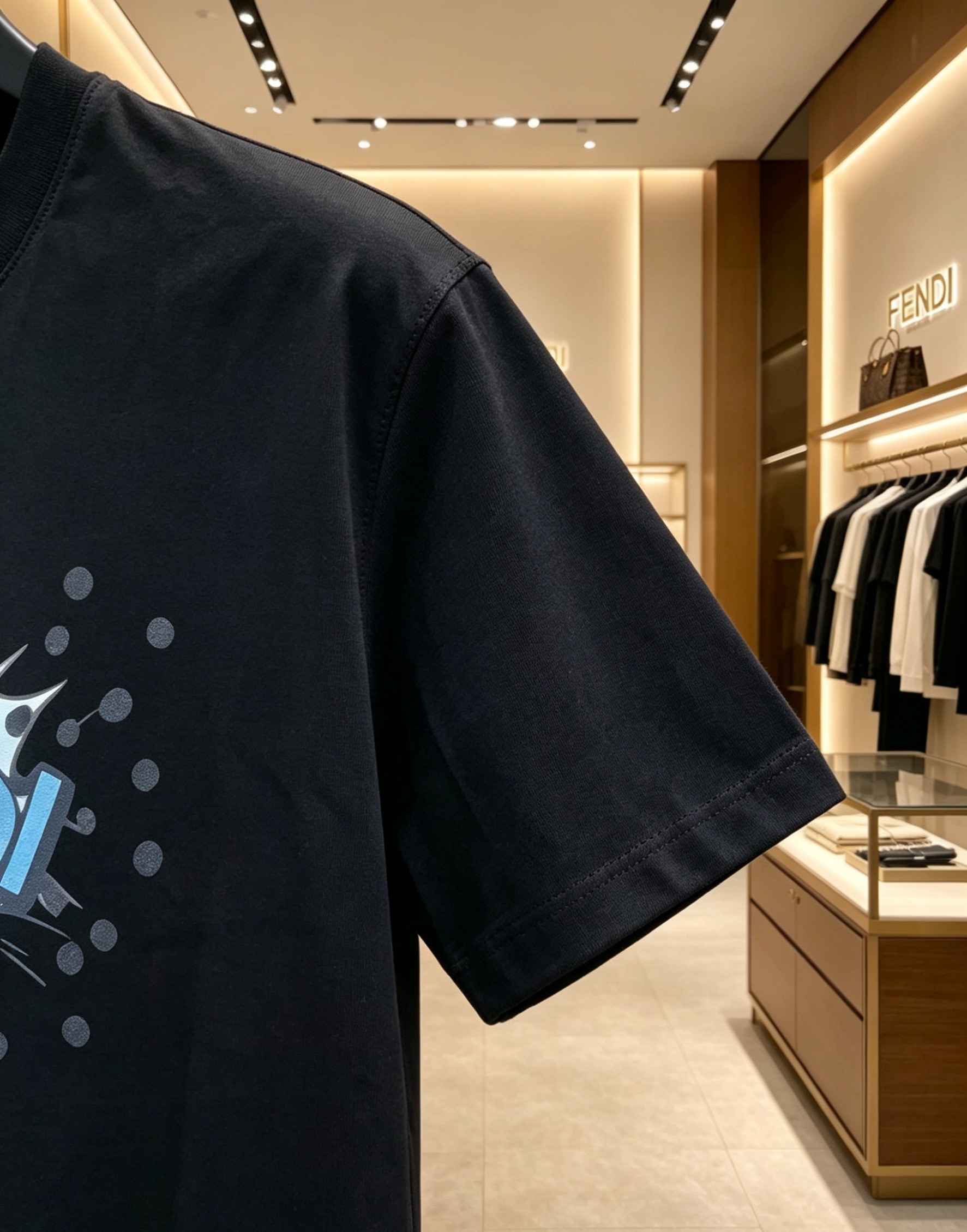 Fendi Fendi 2025春夏新款 唐老鸭印花圆领短袖tee