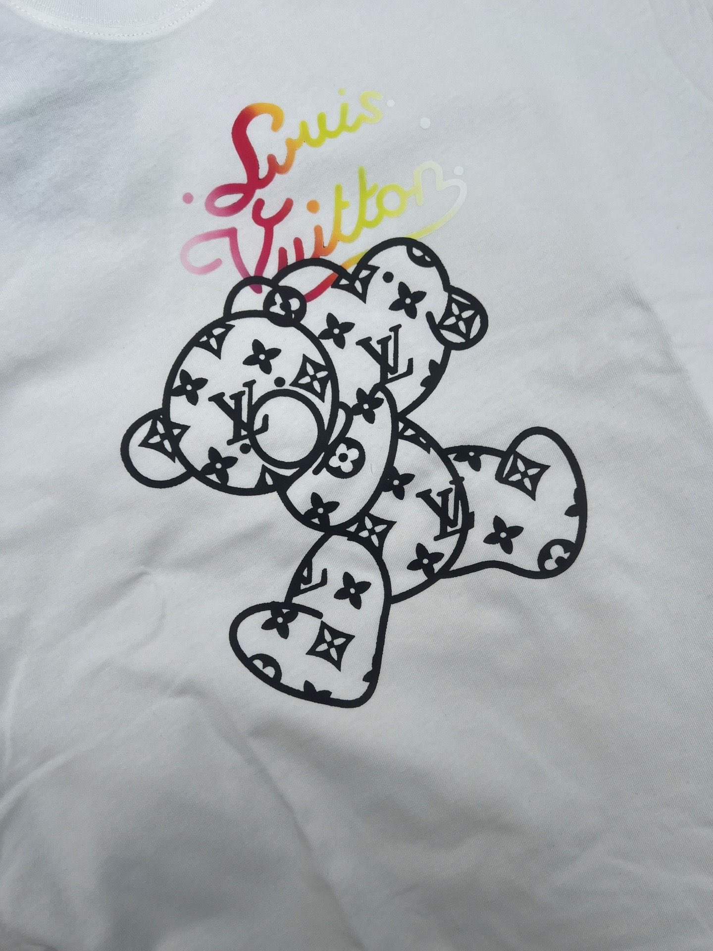 Louis Vuitton 1V 2025春夏新款 小熊印花圆领短袖tee