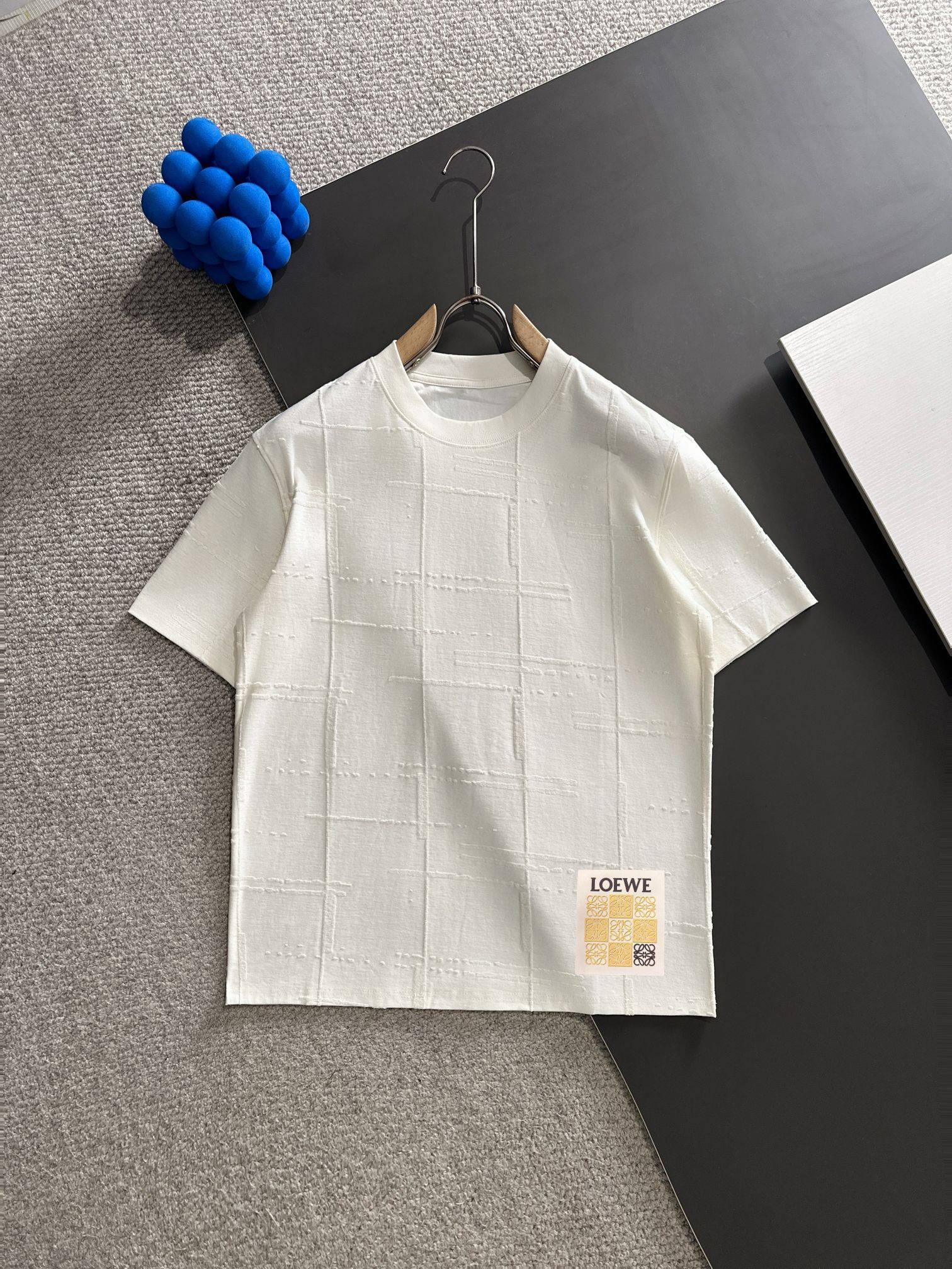 🅿️135 Envío al día siguiente LOEWE Camiseta de manga corta de felpa de alta calidad para hombre, casual y de moda, ver…