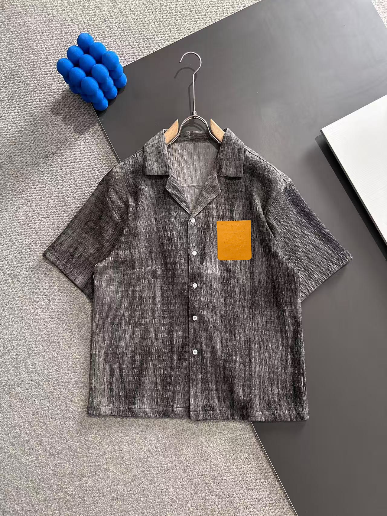 🅿️165 Envío al día siguiente, Loewe LOEWE camisa de manga corta con teñido anudado y doble botonadura, nueva temporada…