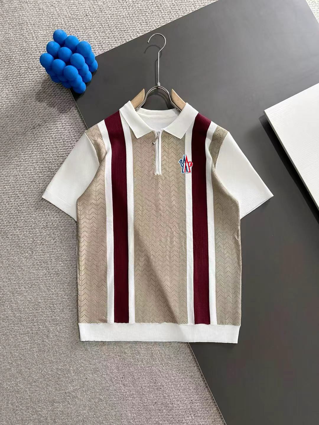 Envío al día siguiente Mengkou MONCLER 2025 diseño de bloques de color, tejido de punto calado, transpirable y cómodo, …