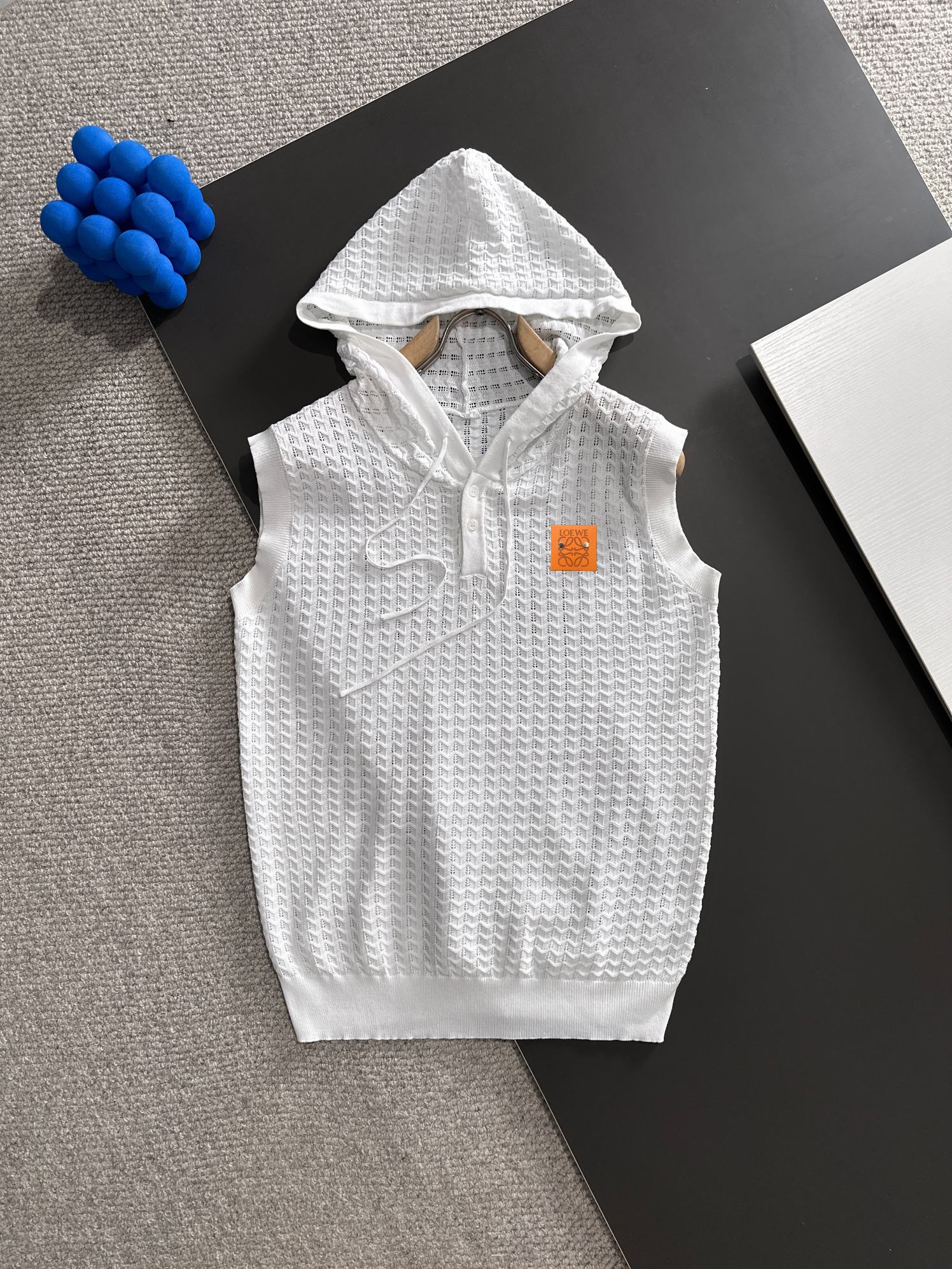 🅿️170 Envío al día siguiente Alta calidad Chaleco de punto sin mangas con capucha de LOEWE, clásico, elegante y lujoso…