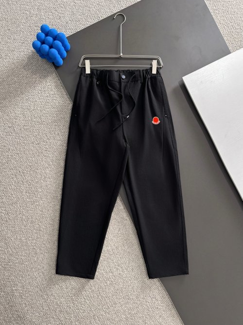 Moncler Men's Autumn Black Casual Loose Fit Trousers Anti-Wrinkle Straight-Leg 1 Moncler Men's Autumn Black Casual Loose Fit Trousers Anti-Wrinkle Straight-Leg