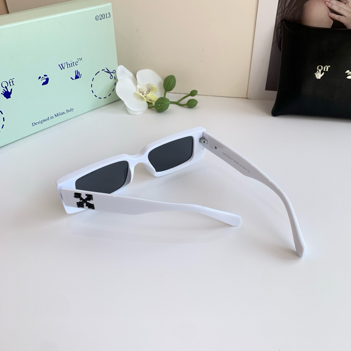 p245 Off-White design little box sunglasses, super-lighty, stylish sunglasses, hundred glasses out - 图片 8
