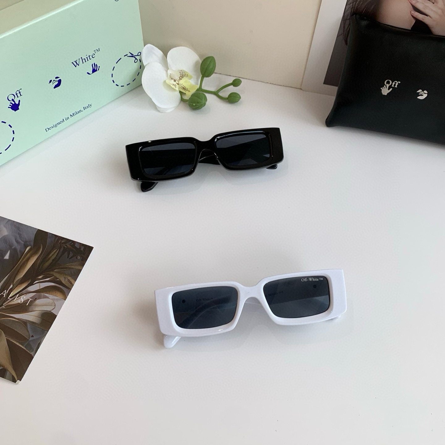 p245 Off-White design little box sunglasses, super-lighty, stylish sunglasses, hundred glasses out - 图片 9