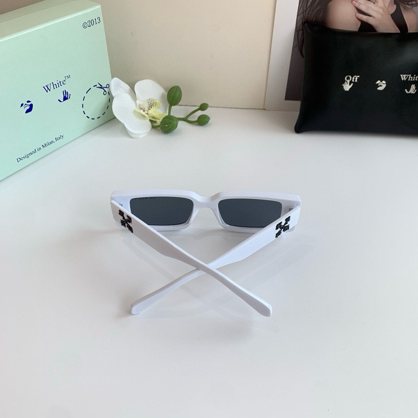 p245 Off-White design little box sunglasses, super-lighty, stylish sunglasses, hundred glasses out - 图片 7