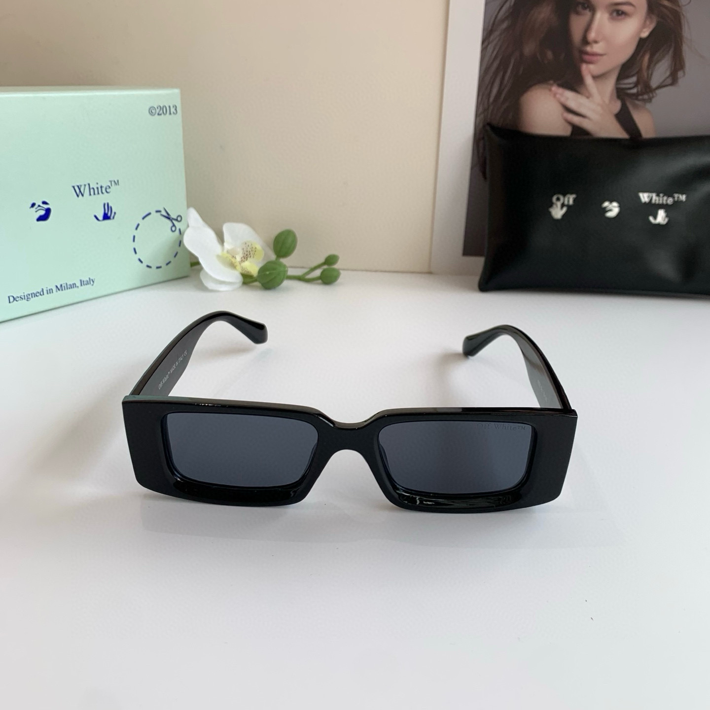 p245 Off-White design little box sunglasses, super-lighty, stylish sunglasses, hundred glasses out - 图片 4