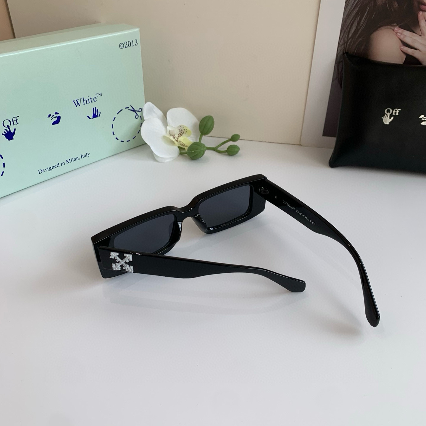 p245 Off-White design little box sunglasses, super-lighty, stylish sunglasses, hundred glasses out - 图片 6