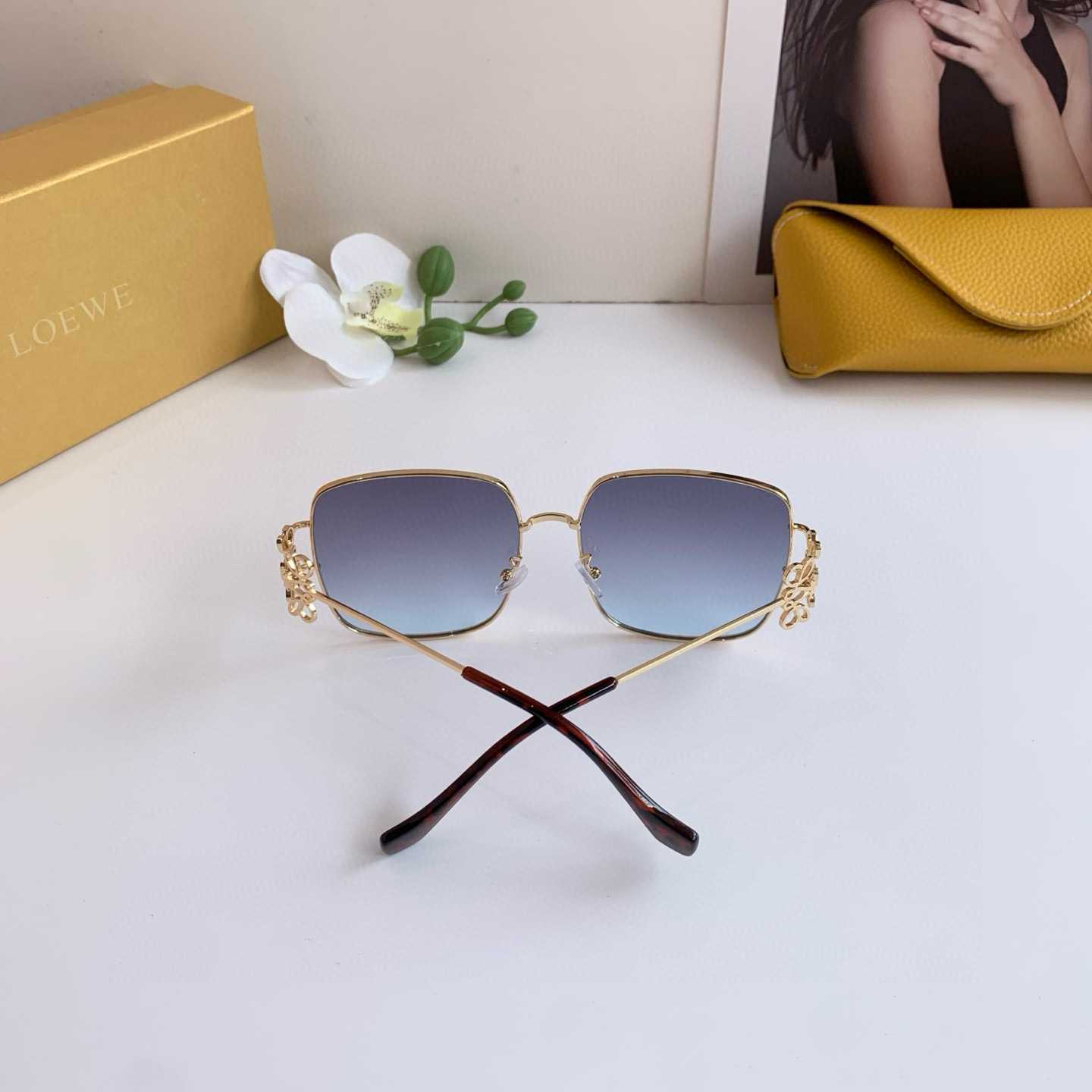 Loewe Sunglasses: New Foreign Trade Retrospective Fashion Box with UV-Protected Metal Frame - 图片 6