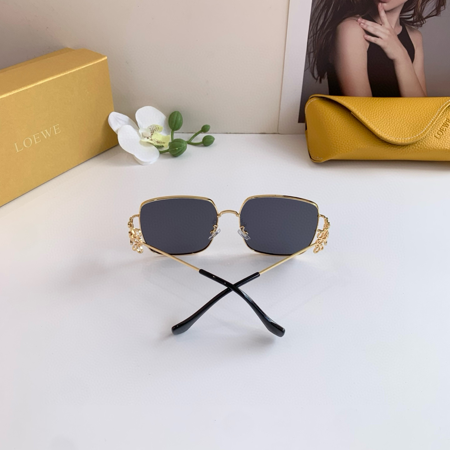 Loewe Sunglasses: Foreign Trade Retrospective Fashion Box with UV Protection - 图片 8