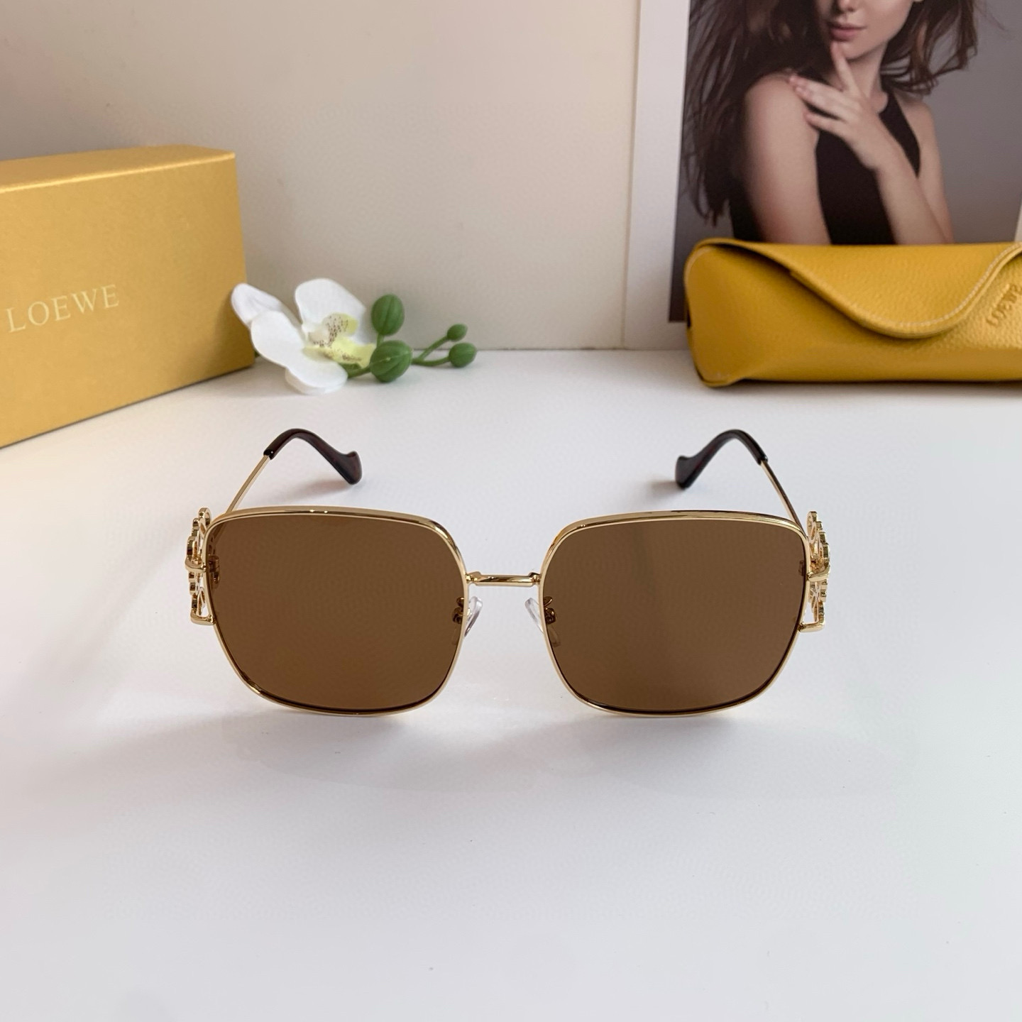 Loewe Sunglasses: UV-Protected Metal Frame in New Foreign Trade Retrospective Fashion Box - 图片 4