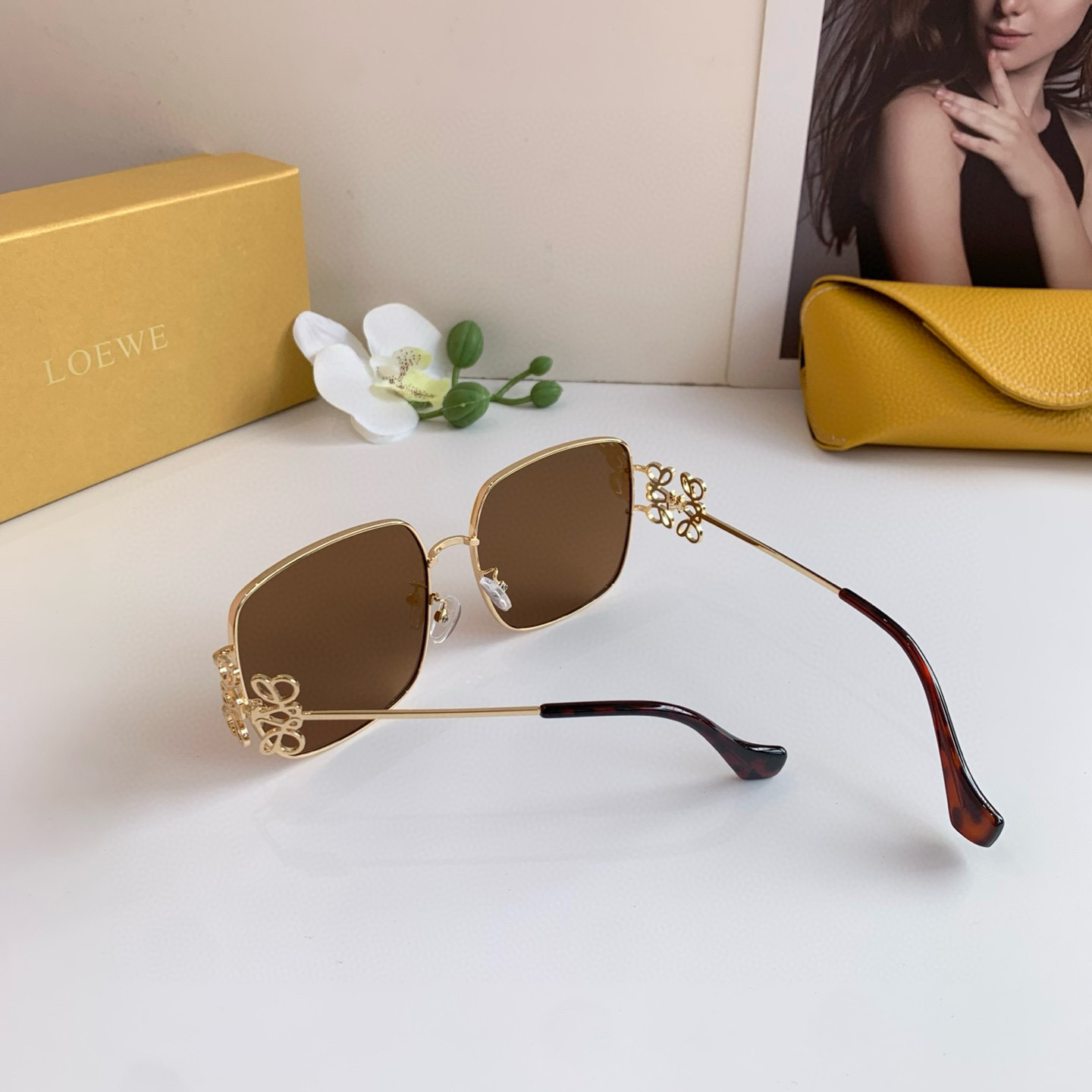 Loewe Sunglasses: UV-Protected Metal Frame in New Foreign Trade Retrospective Fashion Box - 图片 8