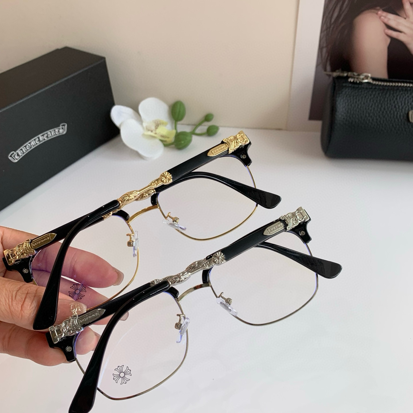 New European-American Frame Optical Lens: Fashionable Sunglasses for Men and Women. Luxurious and Lightweight. - 图片 3