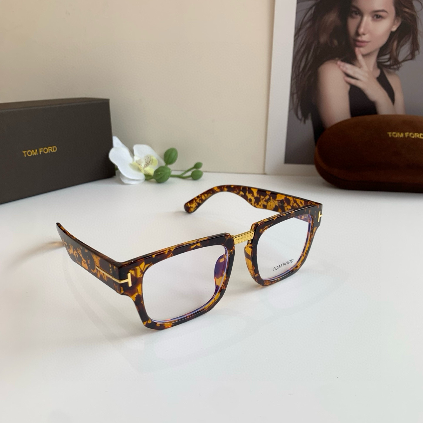 p245 TOMFORD Tomford, General Clear Optical Mirrors, Fashion-Tide Blue-Rained Glasses, Mono-Talk Handsome, Travel-Drive Glasses - 图片 1
