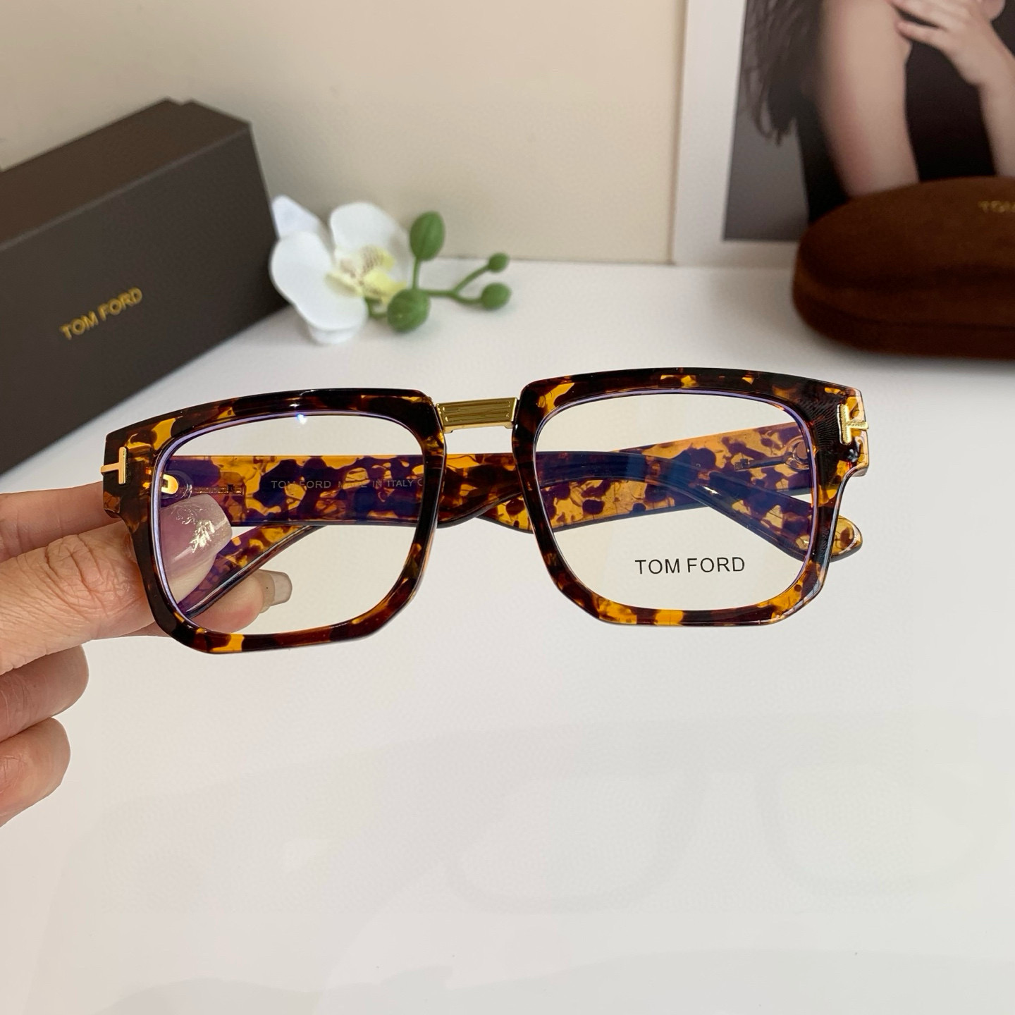 p245 TOMFORD Tomford, General Clear Optical Mirrors, Fashion-Tide Blue-Rained Glasses, Mono-Talk Handsome, Travel-Drive Glasses - 图片 3