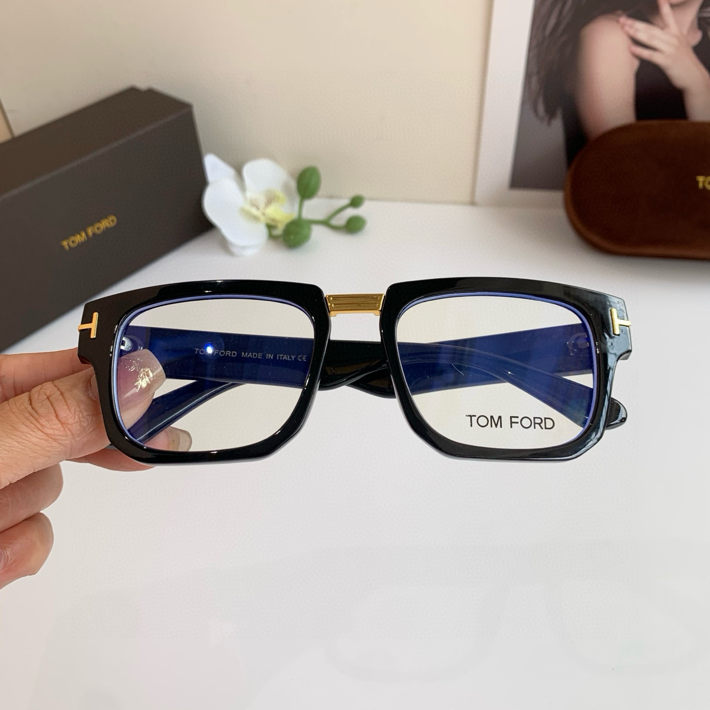 p245 TOMFORD Tomford, General Clear Optical Mirrors, Fashion-Tide Blue-Rained Glasses, Mono-Talk Handsome, Travel-Drive Glasses - 图片 1