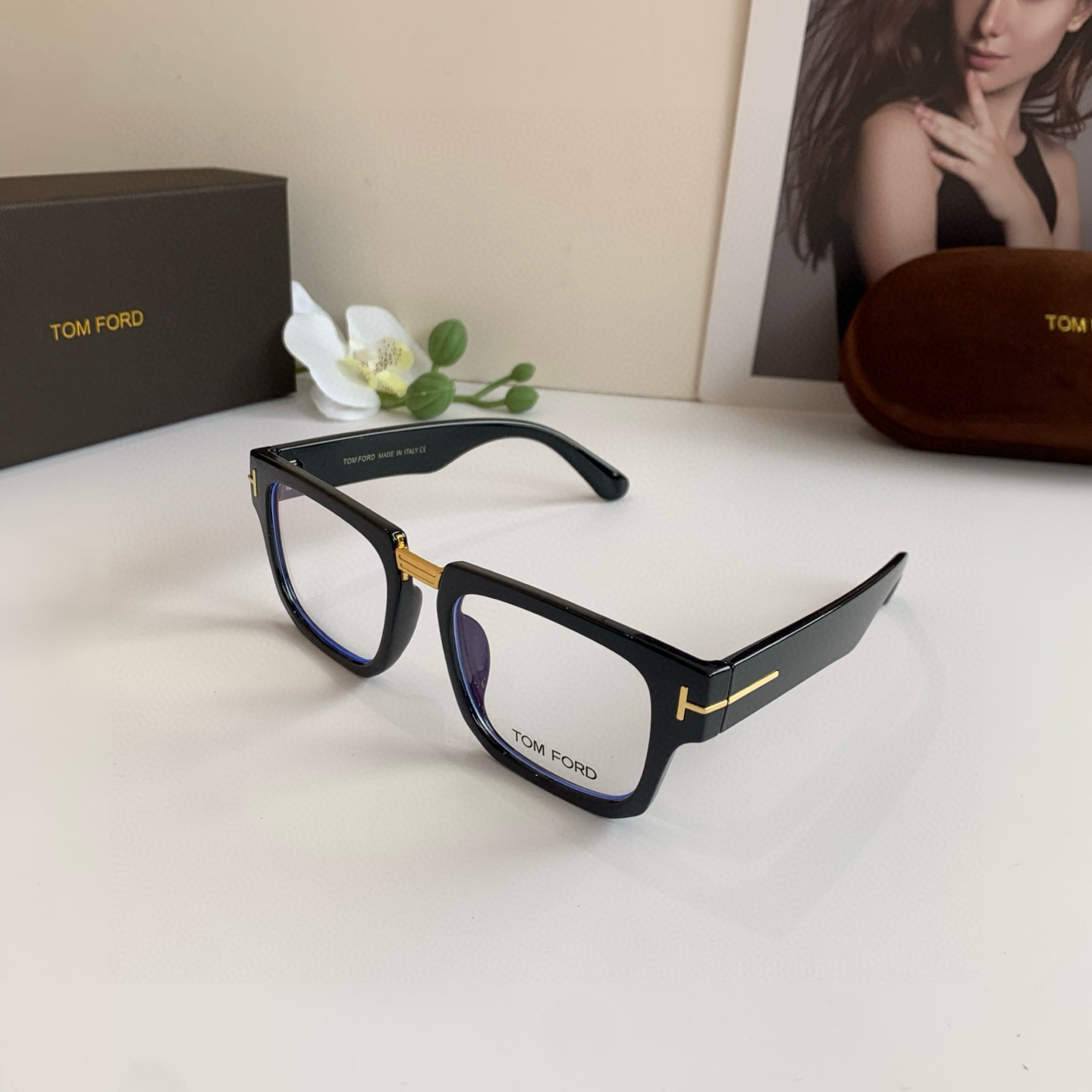 p245 TOMFORD Tomford, General Clear Optical Mirrors, Fashion-Tide Blue-Rained Glasses, Mono-Talk Handsome, Travel-Drive Glasses - 图片 3