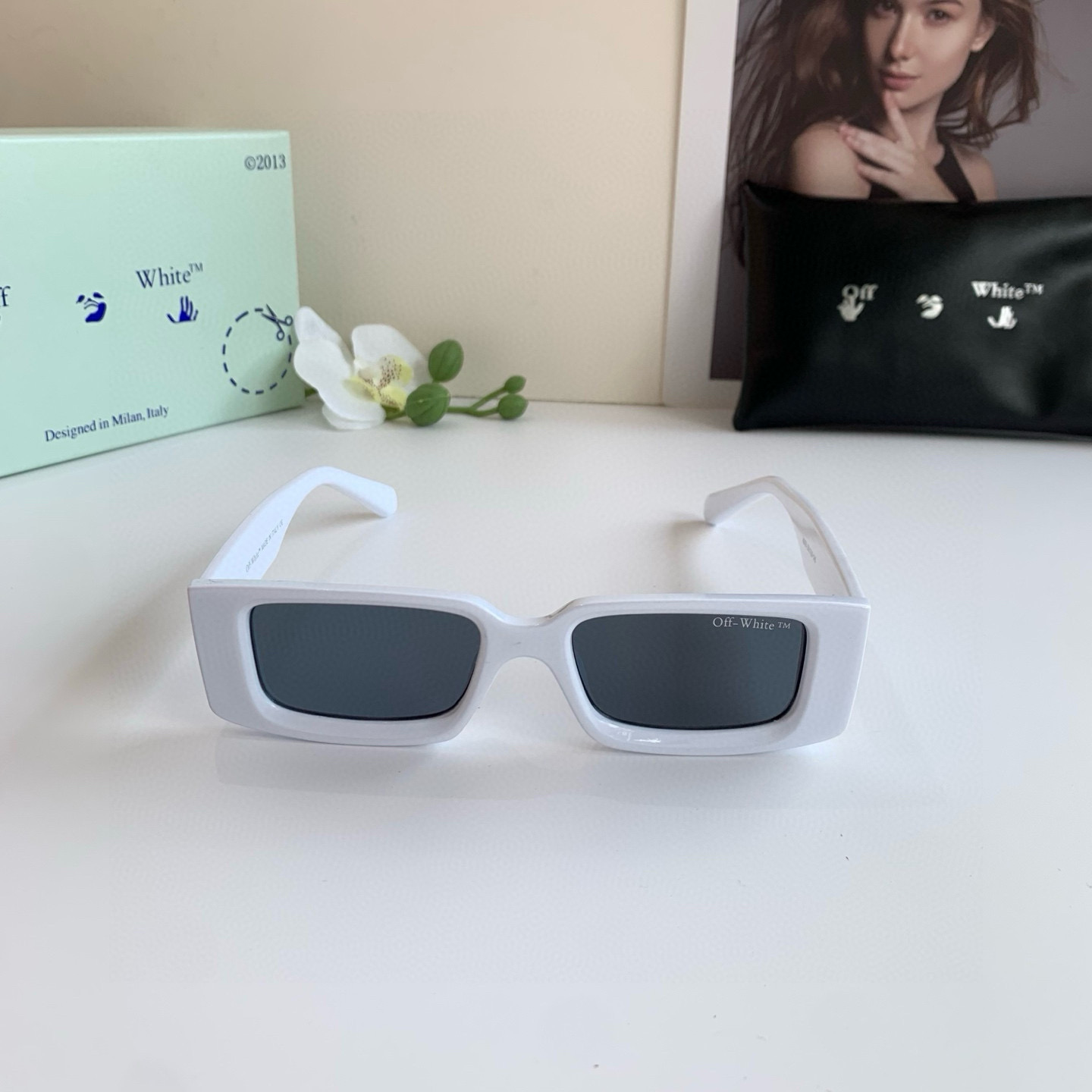 p245 Off-White design little box sunglasses, super-lighty, stylish sunglasses, hundred glasses out - 图片 4