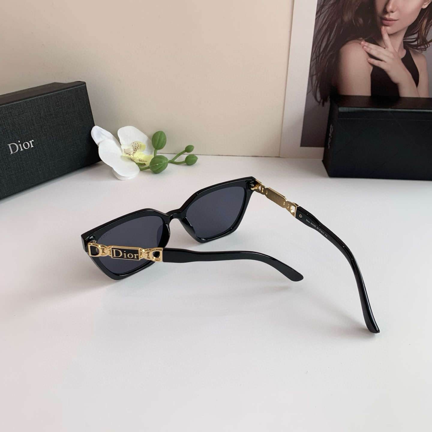 P263 on Diordio’s new little red-coloured cat eyeglasses, male and female sunglasses in red fashion - 图片 9