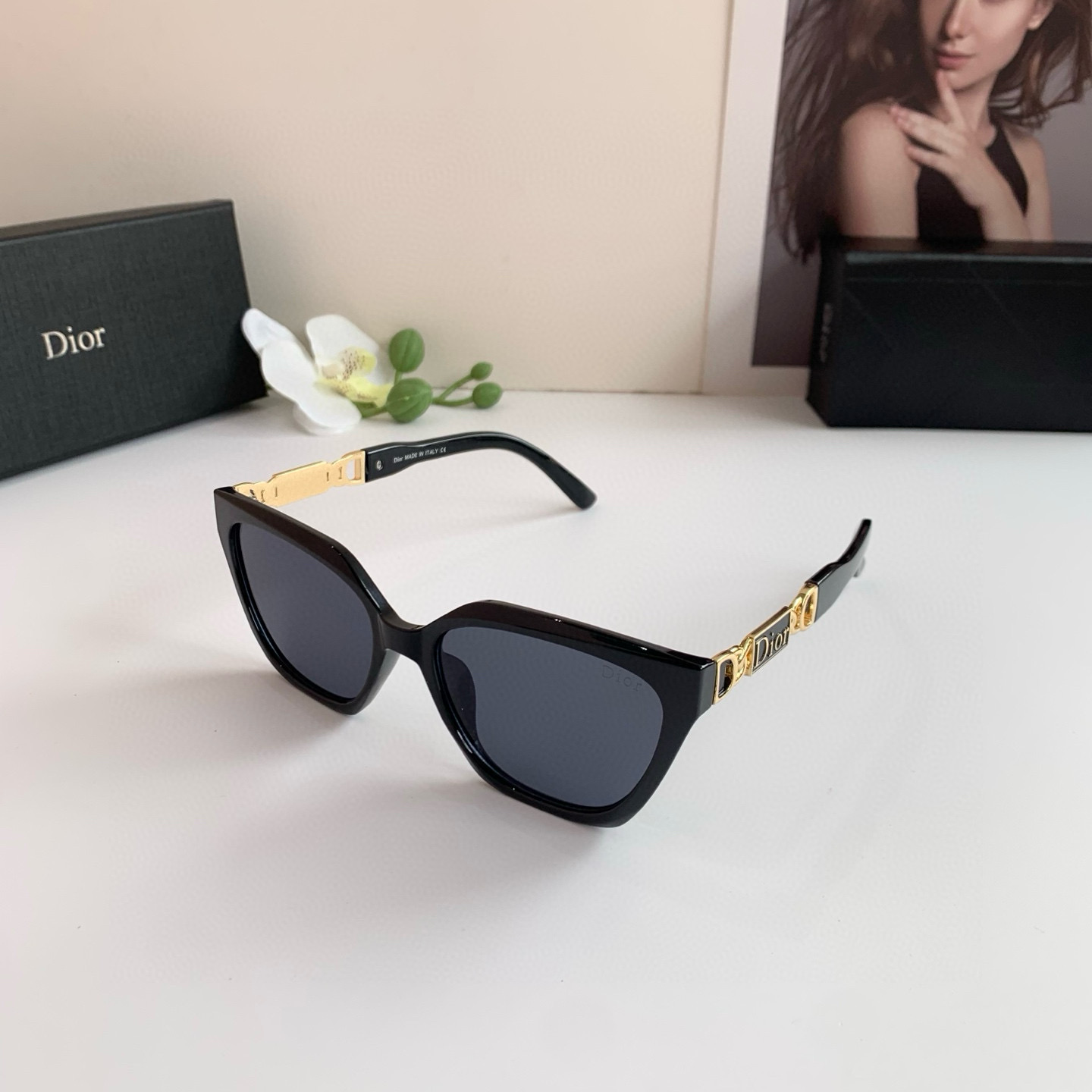 P263 on Diordio’s new little red-coloured cat eyeglasses, male and female sunglasses in red fashion - 图片 2