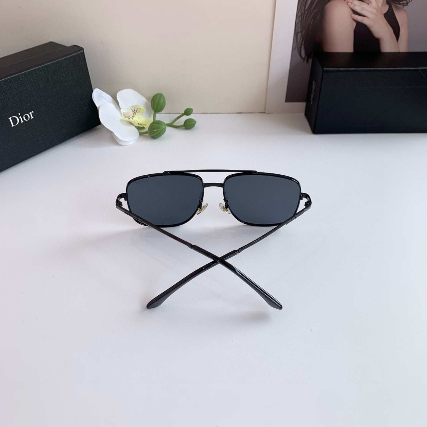 P280 Diordio, new fashion metal box sunglasses, male and female luminous sunglasses, Euro-American personal ins - 图片 8