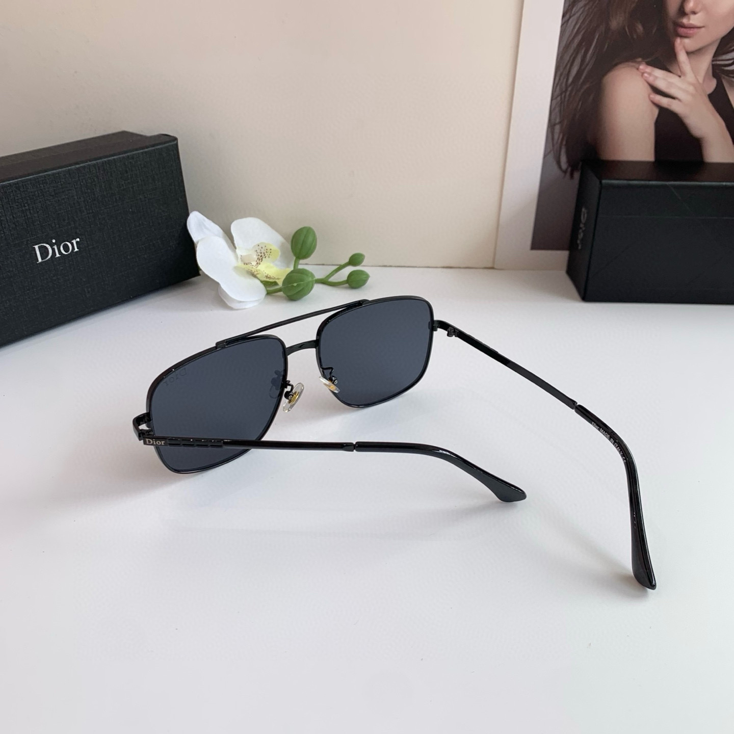 P280 Diordio, new fashion metal box sunglasses, male and female luminous sunglasses, Euro-American personal ins - 图片 9