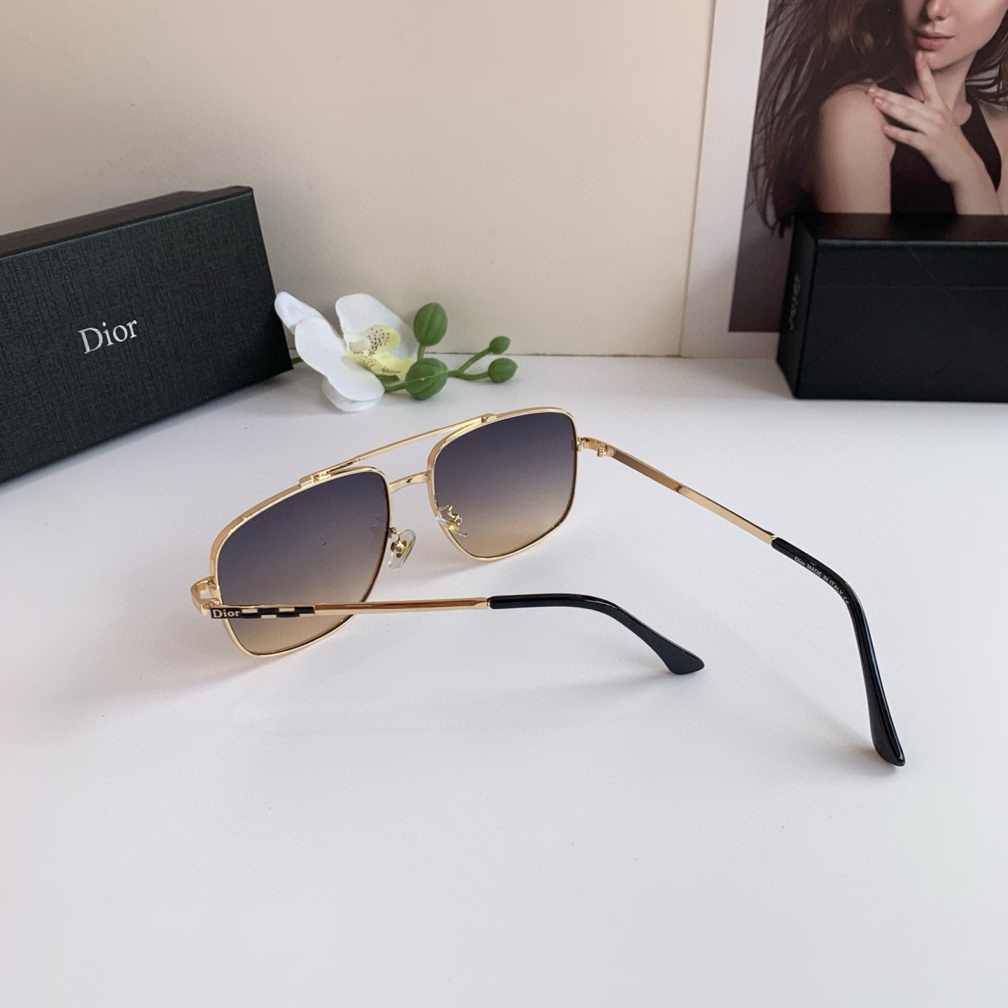 P280 Diordio, new fashion metal box sunglasses, male and female luminous sunglasses, Euro-American personal ins - 图片 7