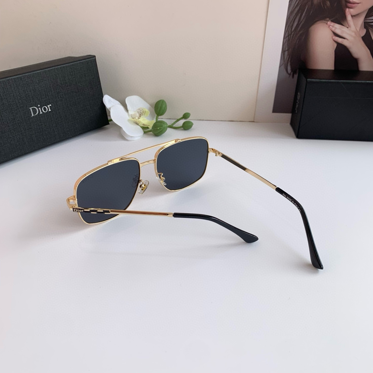 P280 Diordio, new fashion metal box sunglasses, male and female luminous sunglasses, Euro-American personal ins - 图片 5