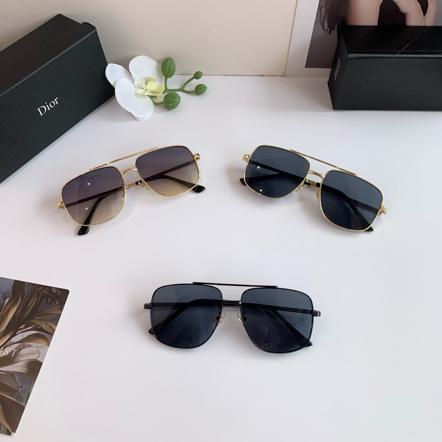 P280 Diordio, new fashion metal box sunglasses, male and female luminous sunglasses, Euro-American personal ins - 图片 9
