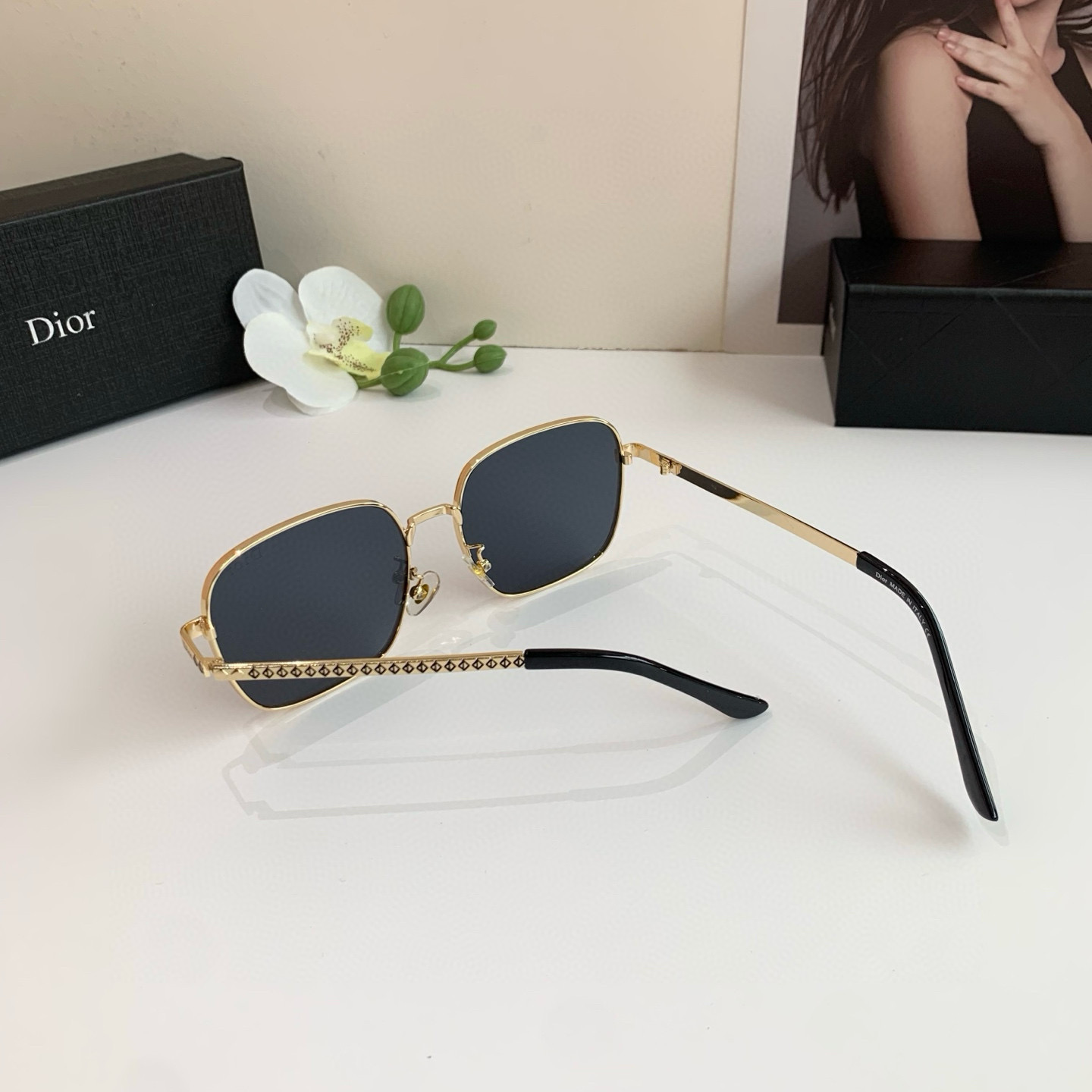 P280 Diordio, new fashion metal box sunglasses, male and female luminous sunglasses, Euro-American personal ins - 图片 9