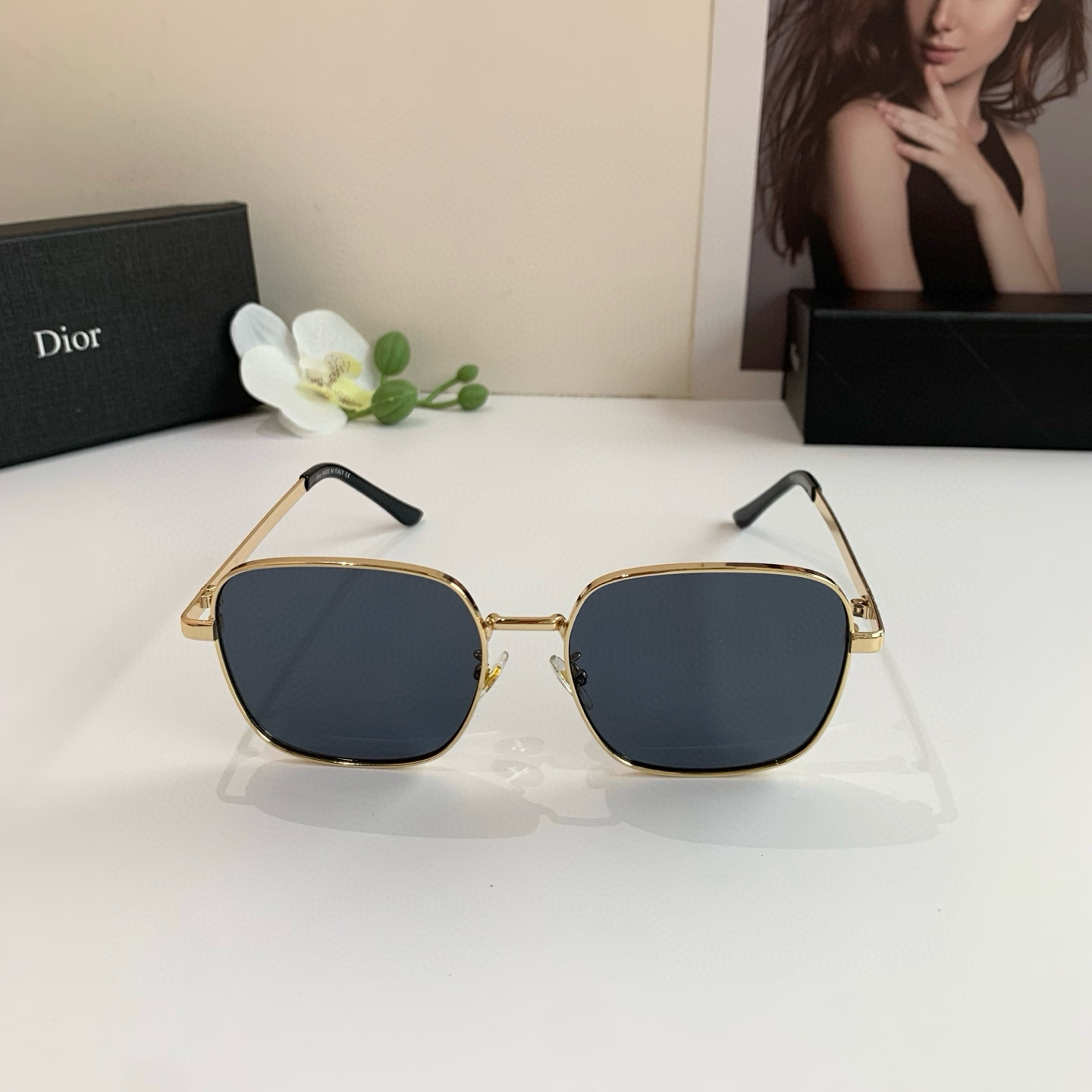 P280 Diordio, new fashion metal box sunglasses, male and female luminous sunglasses, Euro-American personal ins - 图片 4