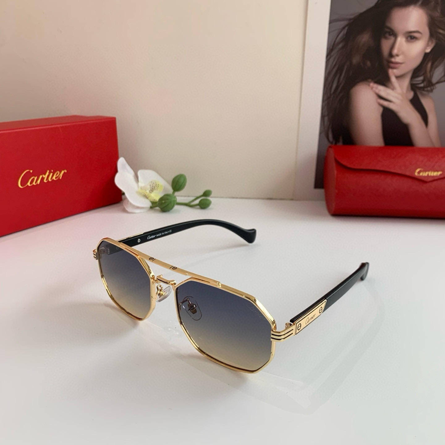 P280 Cartier Cartier Cartier, the new square sunglasses - 图片 2