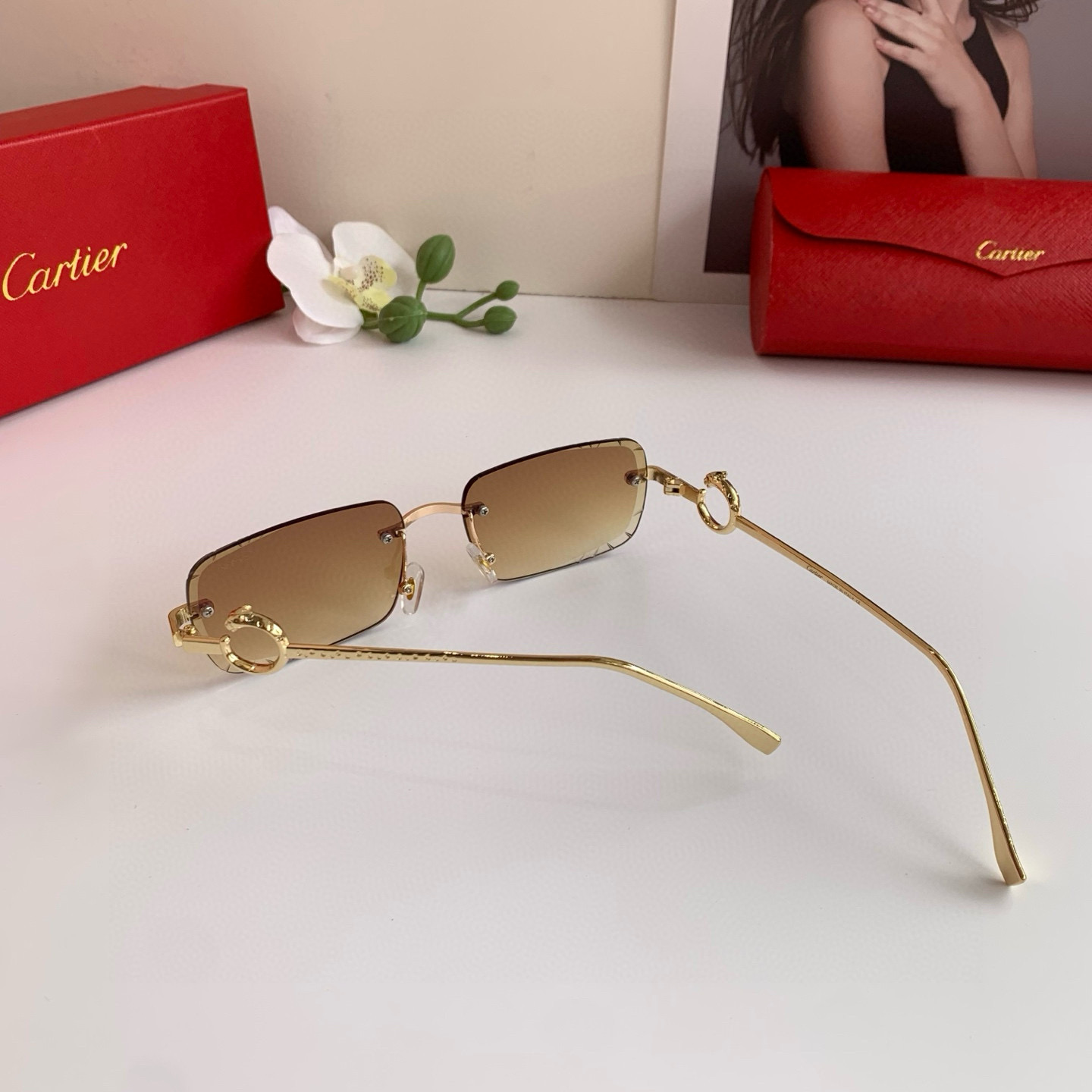 P280 Cartier’s new Cartier high-end box glasses, fashion-and-tide sunglasses driving outdoors - 图片 6