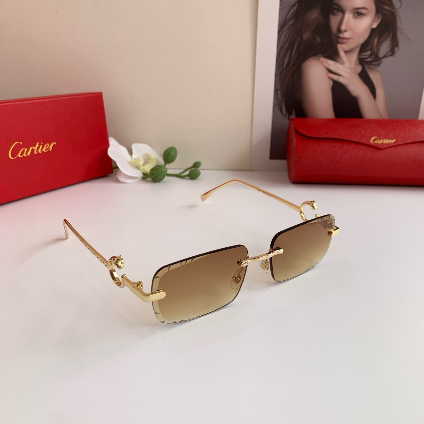P280 Cartier’s new Cartier high-end box glasses, fashion-and-tide sunglasses driving outdoors