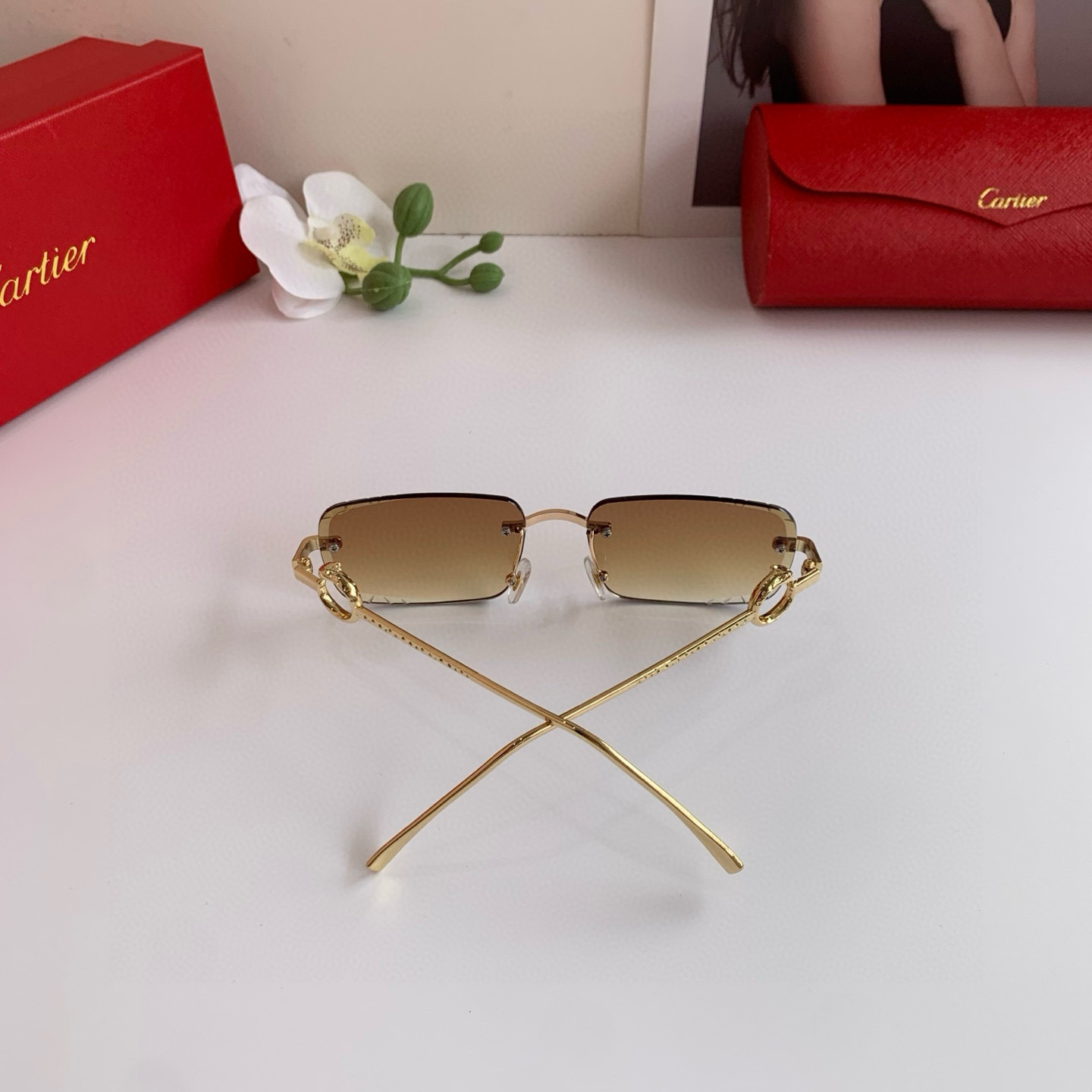 P280 Cartier’s new Cartier high-end box glasses, fashion-and-tide sunglasses driving outdoors - 图片 8