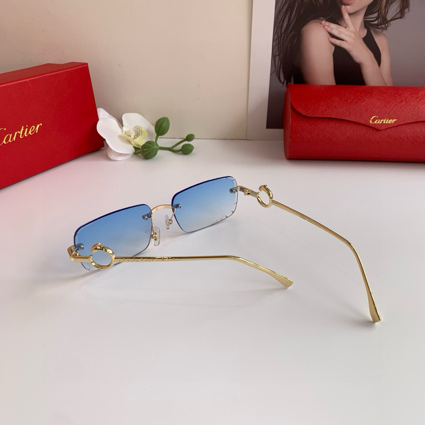 P280 Cartier’s new Cartier high-end box glasses, fashion-and-tide sunglasses driving outdoors - 图片 7